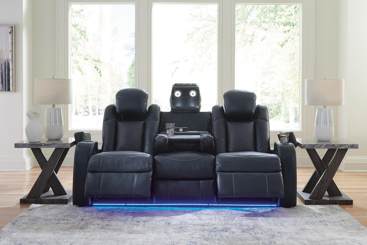 Fyne-Dyme PWR REC Sofa with ADJ Headrest Faux Leather