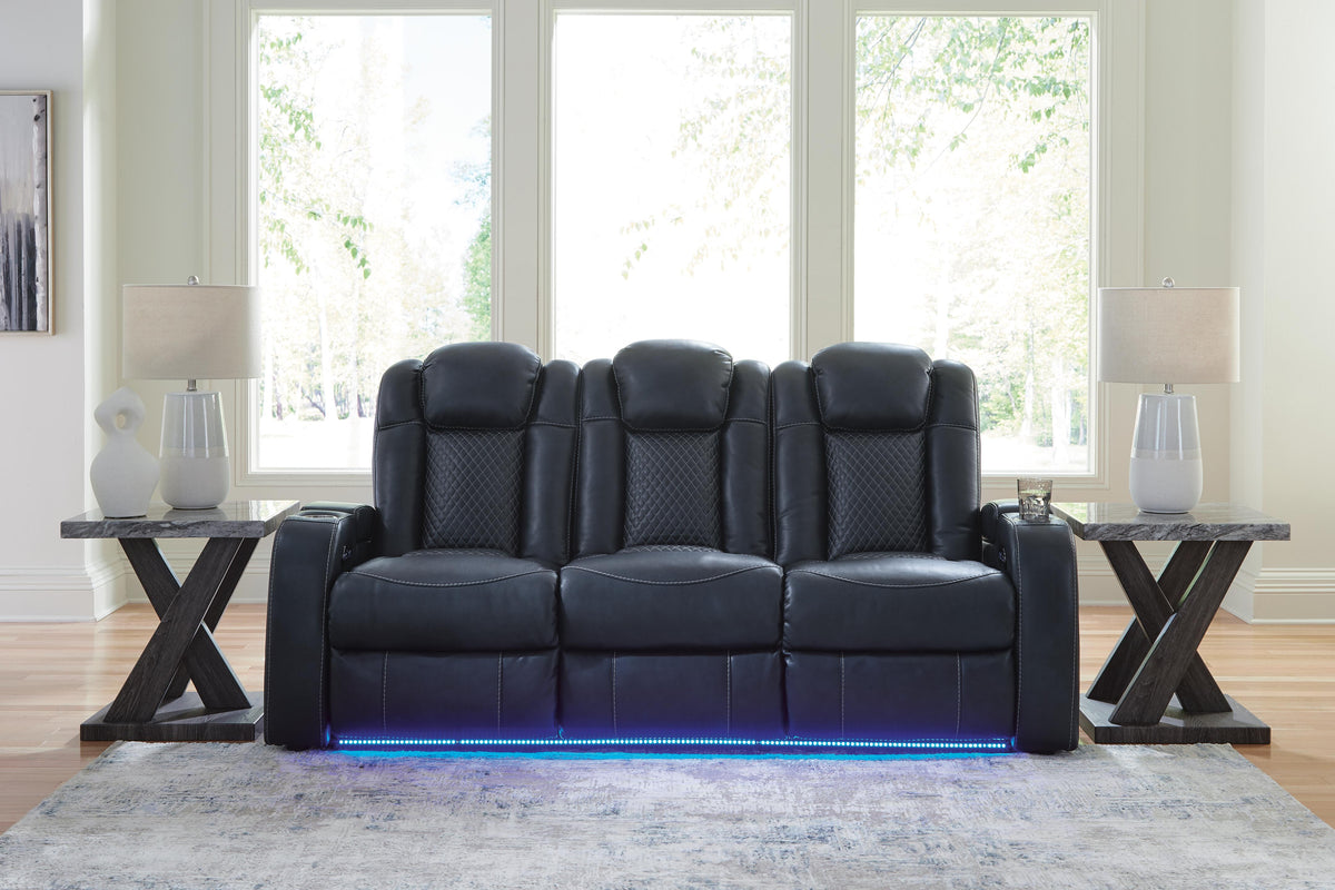 Fyne-Dyme PWR REC Sofa with ADJ Headrest Faux Leather