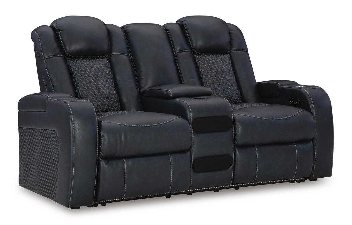 Fyne-Dyme PWR REC Loveseat/CON/ADJ HDRST Faux Leather