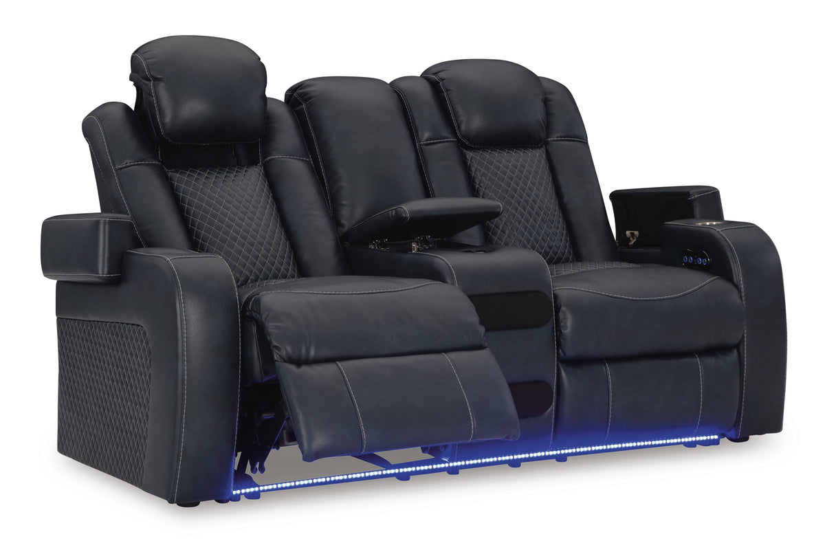 Fyne-Dyme PWR REC Loveseat/CON/ADJ HDRST Faux Leather