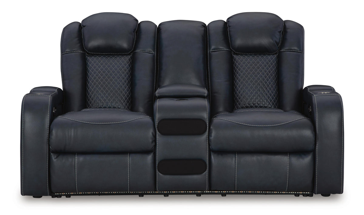 Fyne-Dyme PWR REC Loveseat/CON/ADJ HDRST Faux Leather