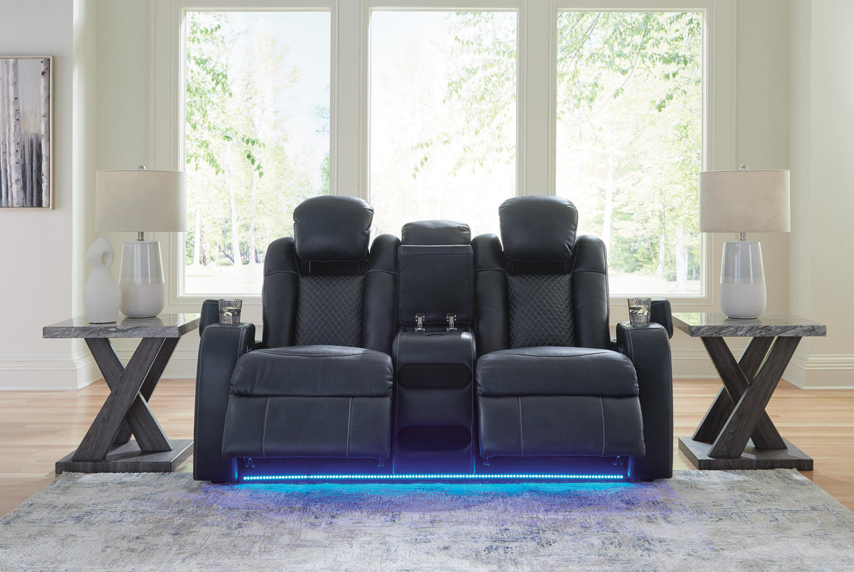Fyne-Dyme PWR REC Loveseat/CON/ADJ HDRST Faux Leather