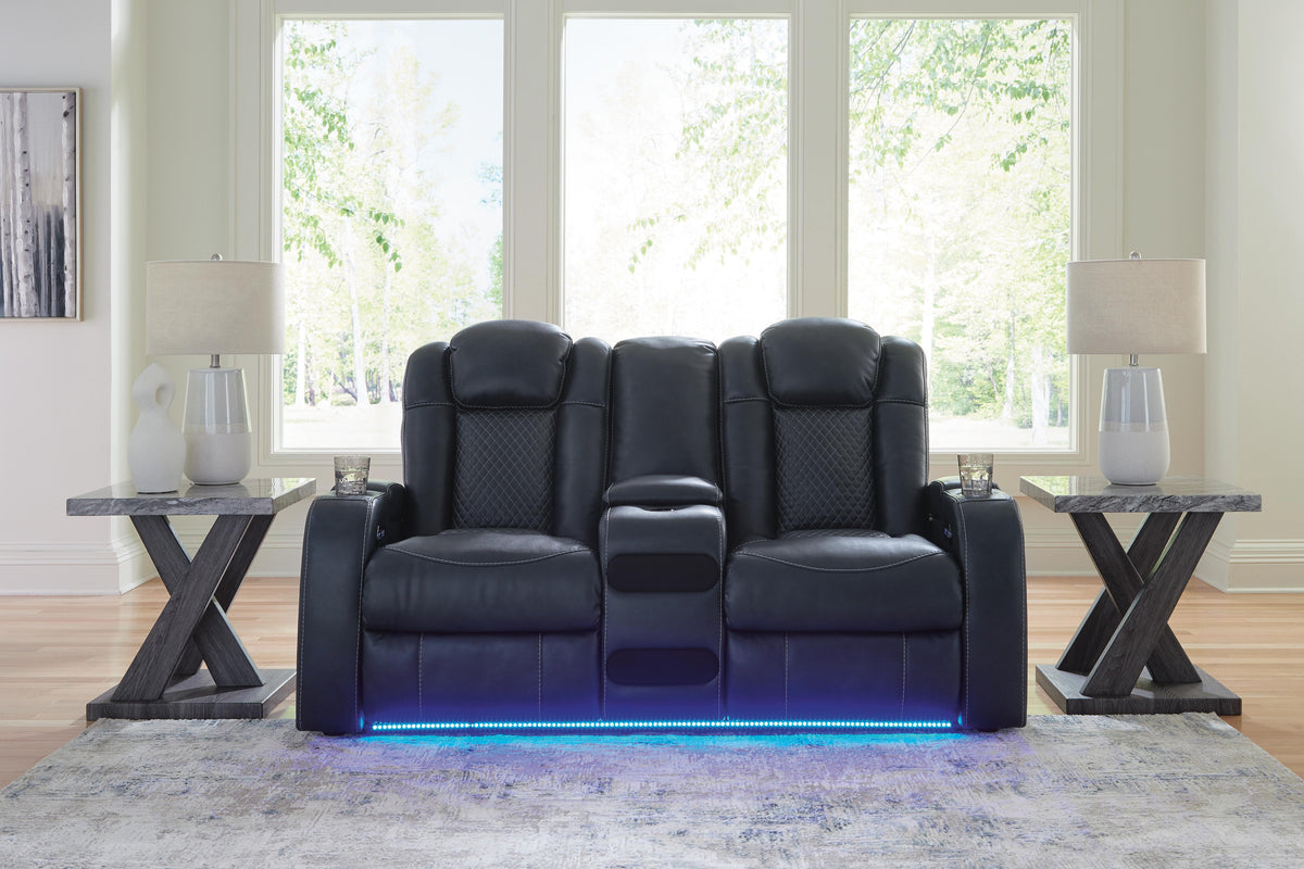 Fyne-Dyme PWR REC Loveseat/CON/ADJ HDRST Faux Leather