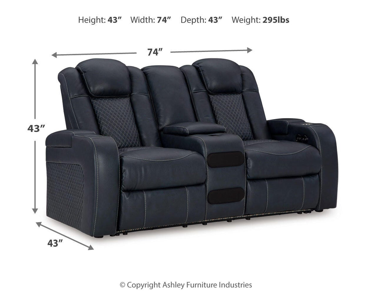 Fyne-Dyme PWR REC Loveseat/CON/ADJ HDRST Faux Leather