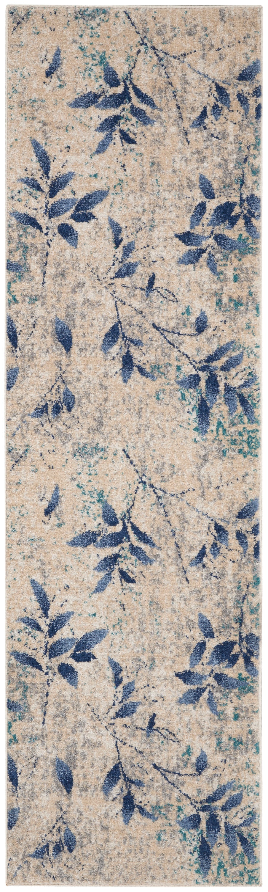 River Flow RFV03 Beige Navy Rug - Runner