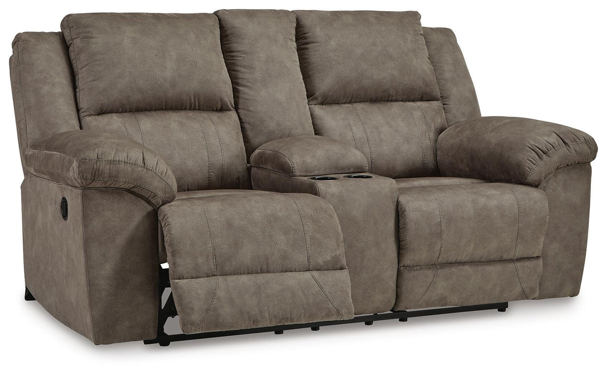 Laresview DBL Rec Loveseat w/Console Faux Leather