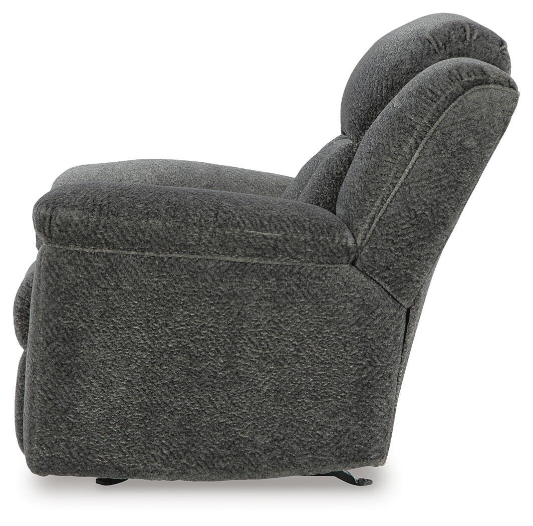 Frohn Reclining Loveseat with Console and 2 Recliners - Graphite