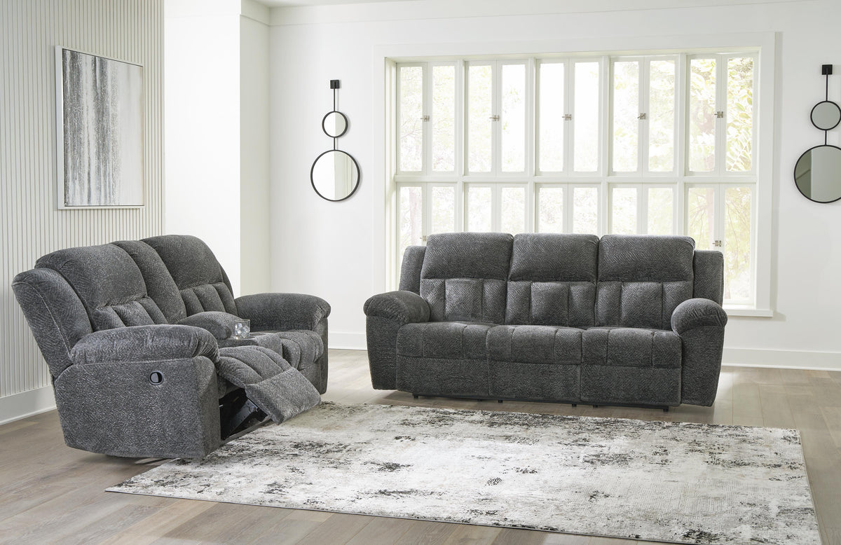 Frohn Reclining Sofa and Loveseat - Graphite