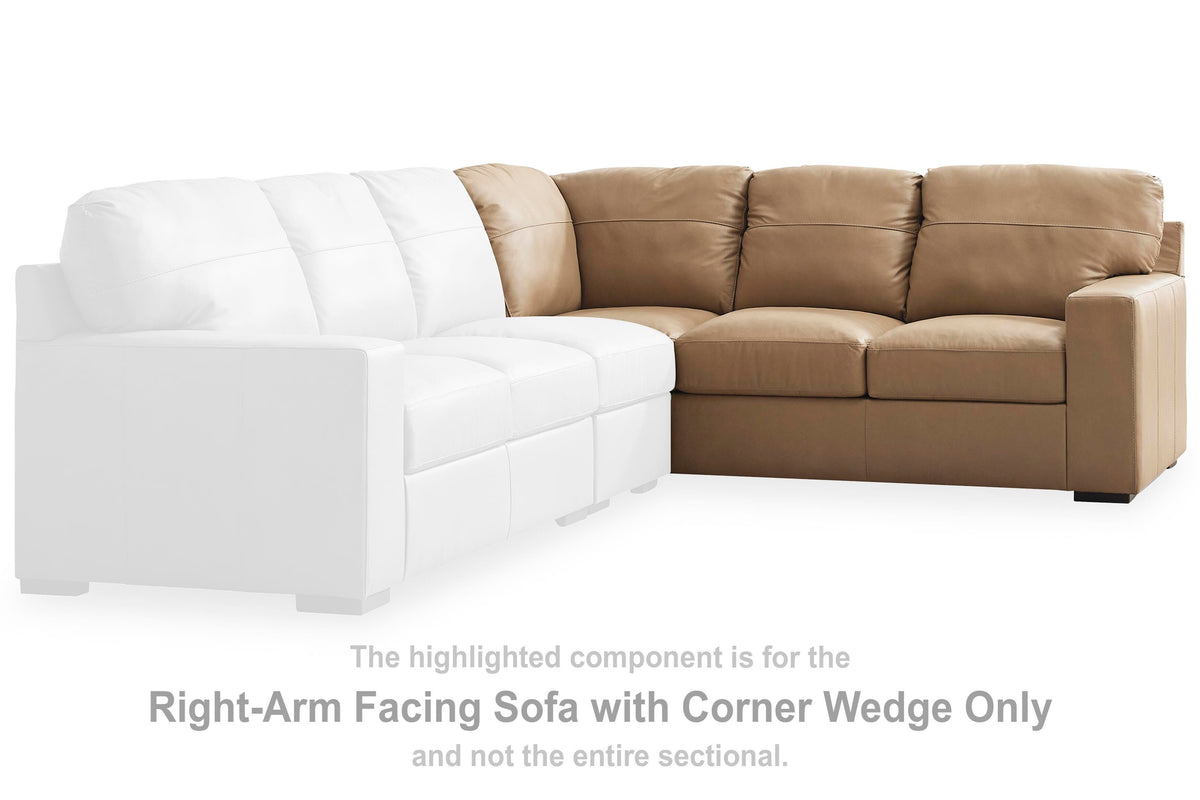Bandon RAF Sofa w/Corner Wedge Leather
