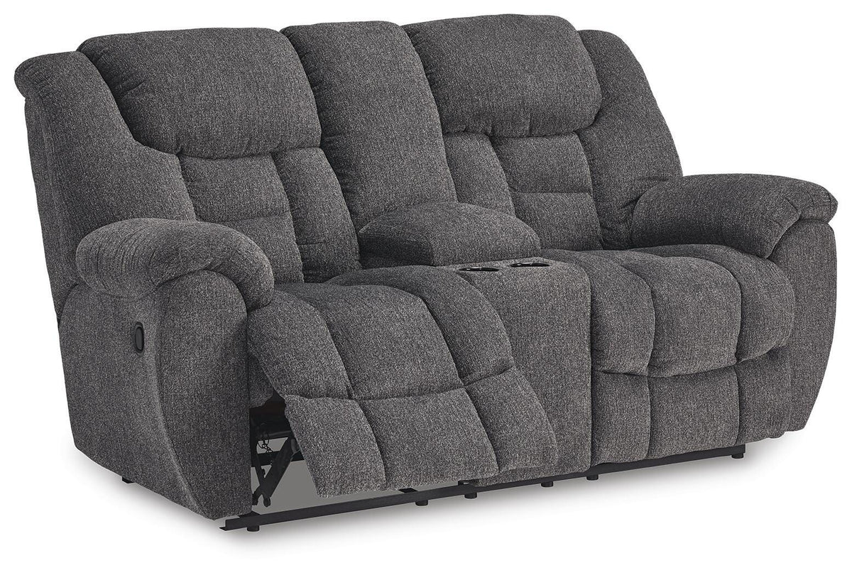 Foreside DBL Rec Loveseat w/Console Next-Gen Nuvella™ Performance Fabric