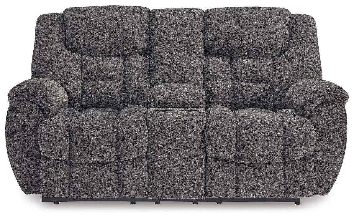 Foreside DBL Rec Loveseat w/Console Next-Gen Nuvella™ Performance Fabric
