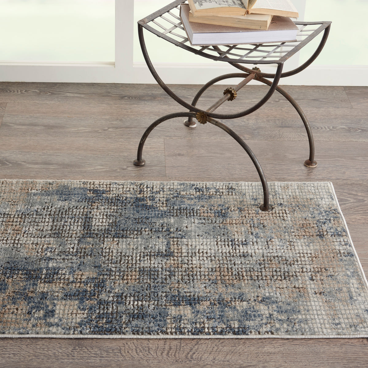 Quarry QUA02 Blue Beige Rug - room scene