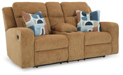 Kanlow DBL Rec Loveseat w/Console Chenille