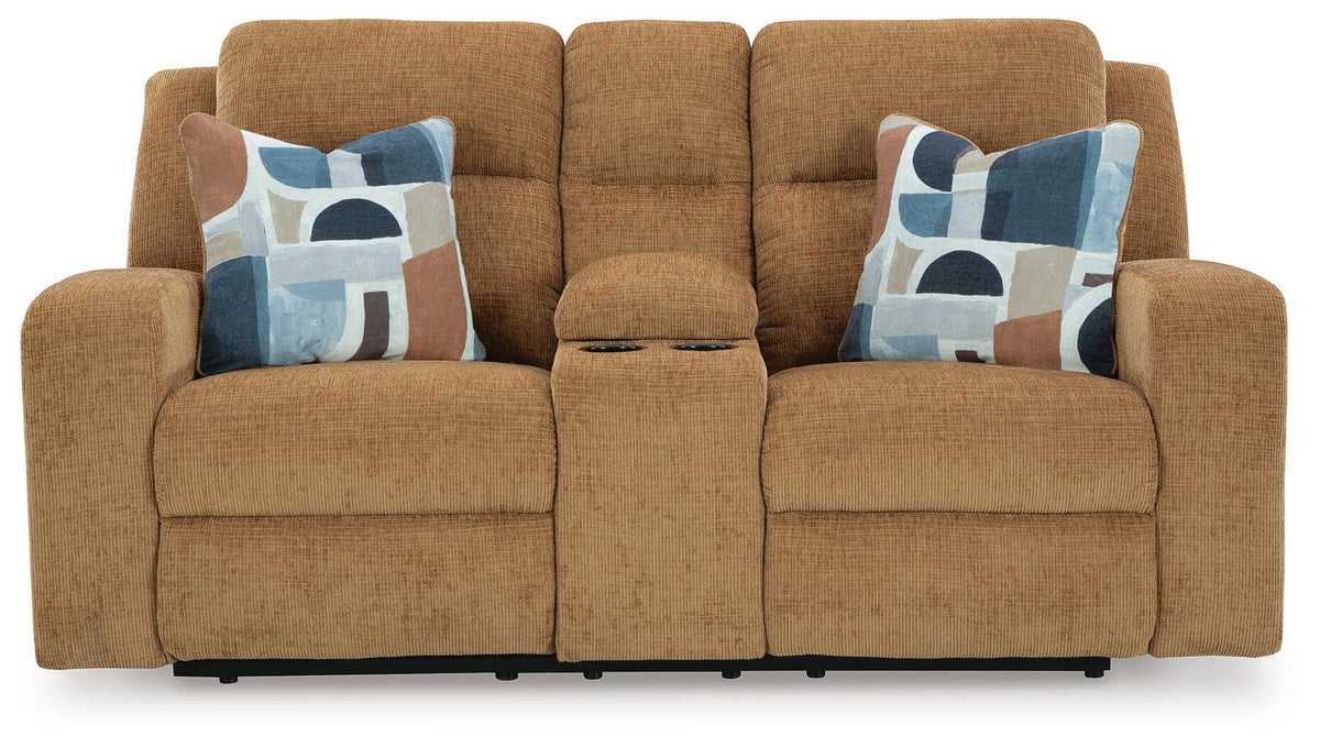 Kanlow DBL Rec Loveseat w/Console Chenille