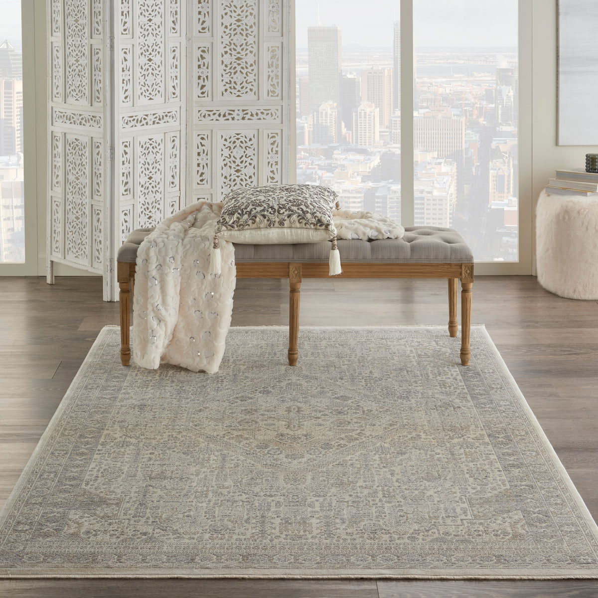 Lustrous Weave LUW02 Ivory Beige Rug - room scene