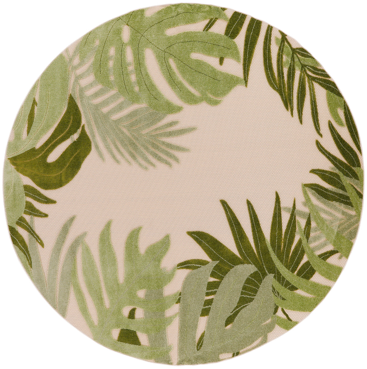 Aloha ALH40 Ivory Green Rug - Round