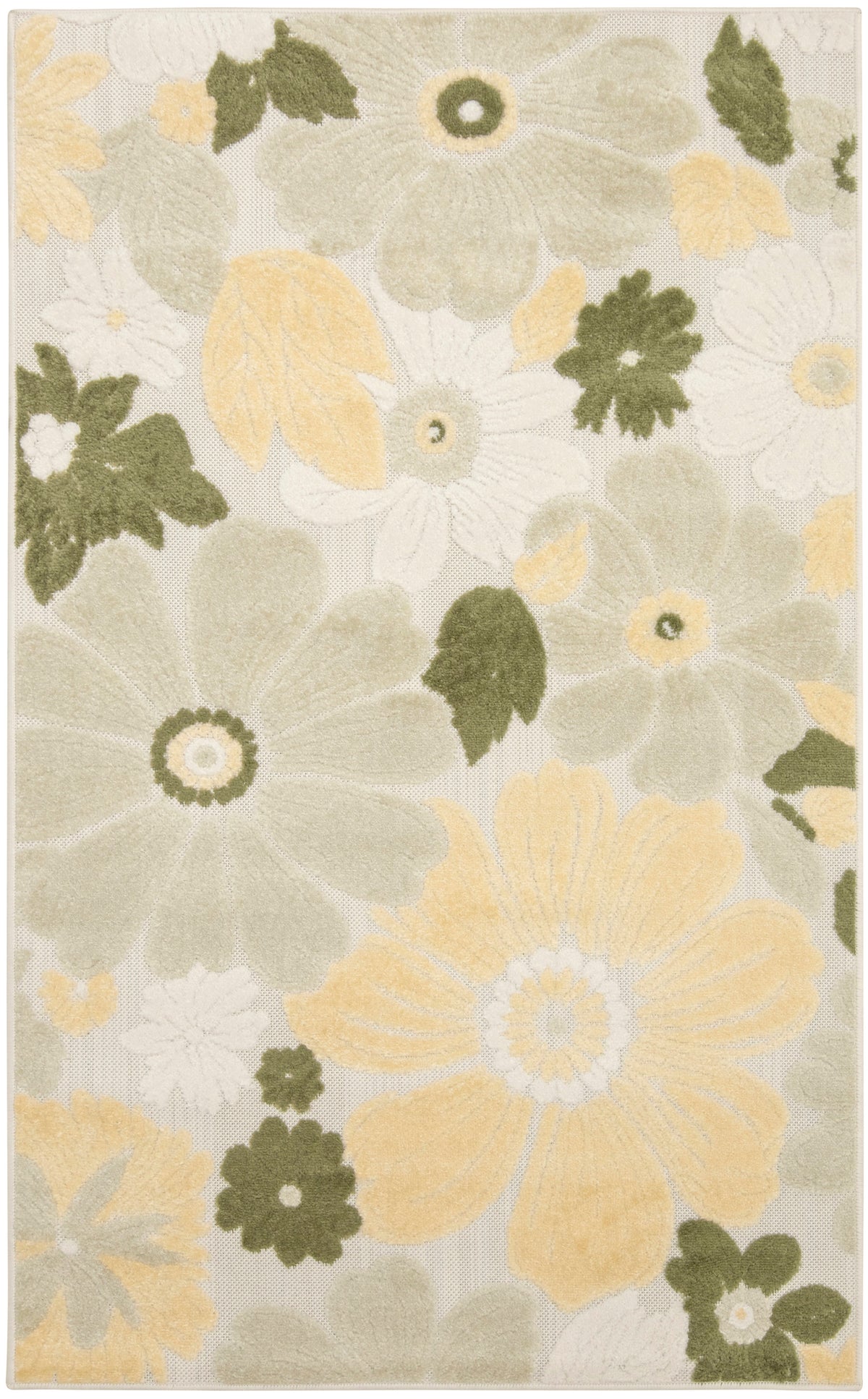 Aloha ALH42 Ivory Green Rug - Rectangle