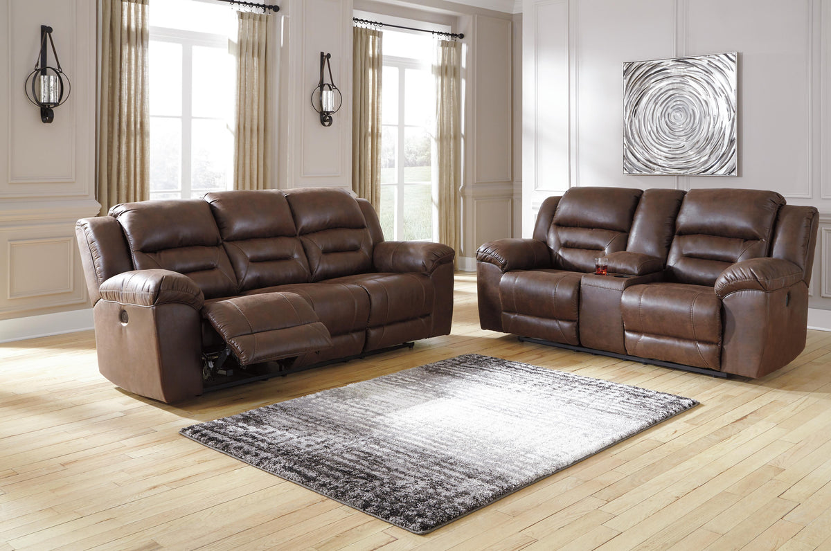 Stoneland DBL Rec Loveseat w/Console Faux Leather