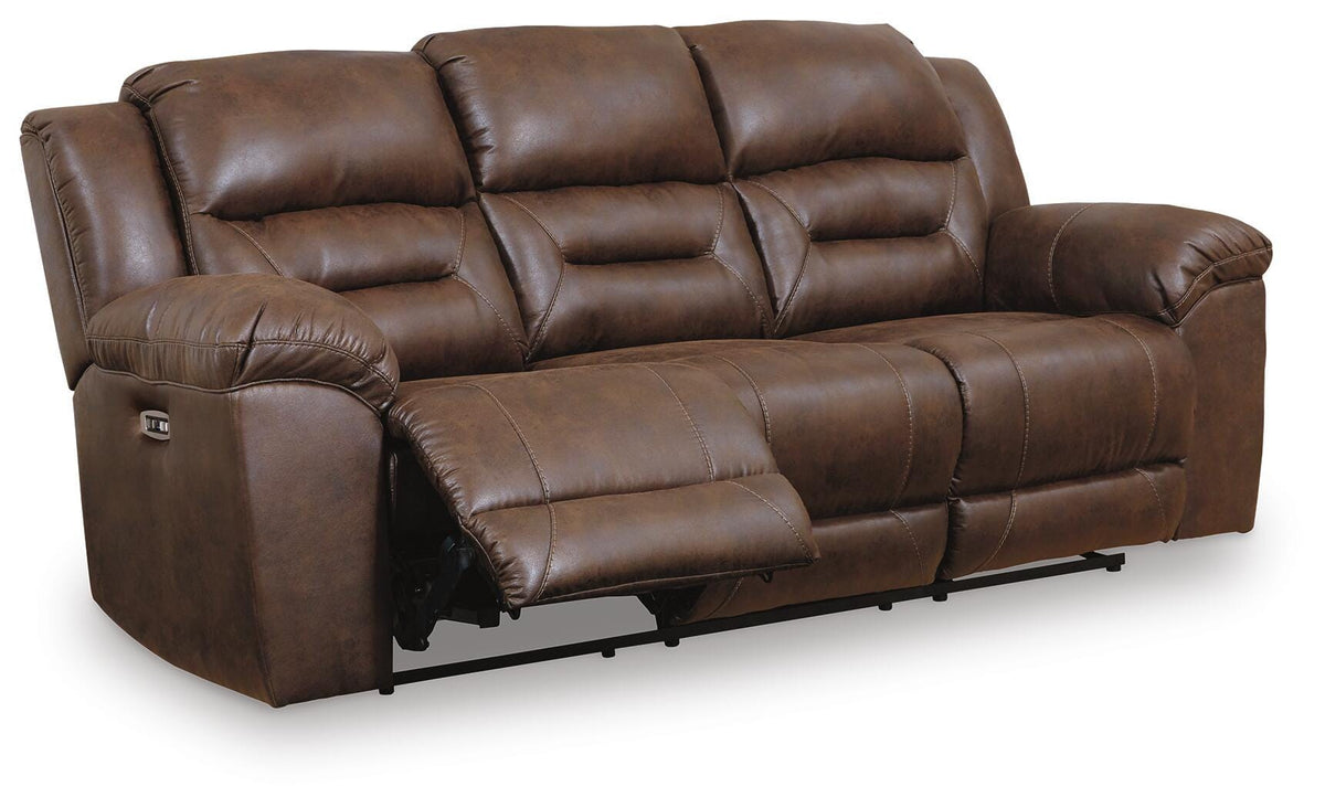 Stoneland Reclining Power Sofa Faux Leather