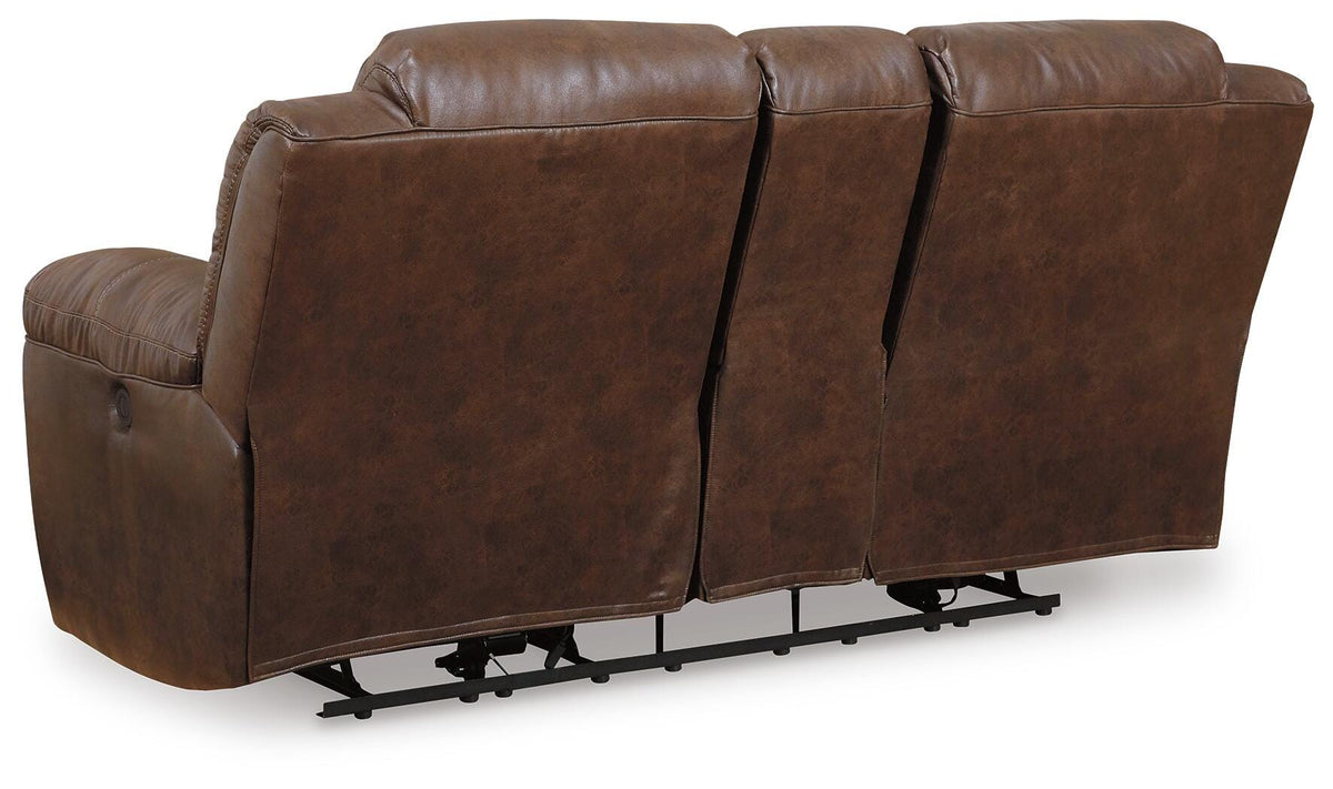 Stoneland DBL REC PWR Loveseat w/Console Faux Leather