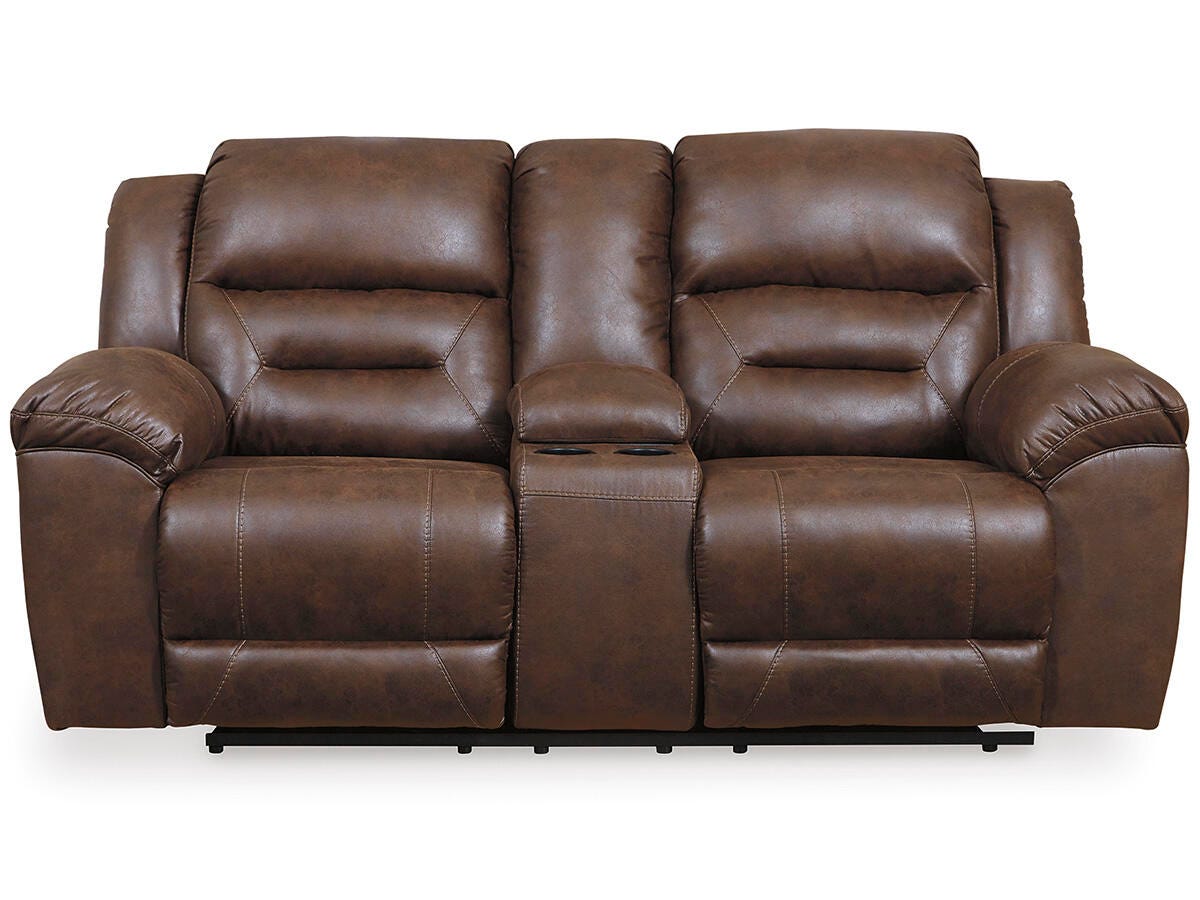 Stoneland DBL REC PWR Loveseat w/Console Faux Leather
