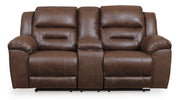 Stoneland DBL Rec Loveseat w/Console Faux Leather