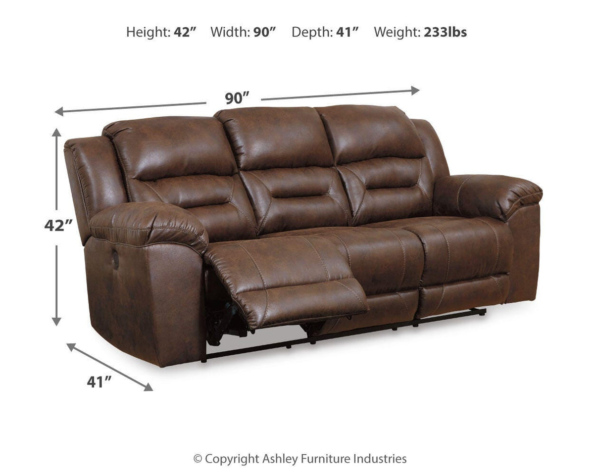 Stoneland Reclining Power Sofa Faux Leather
