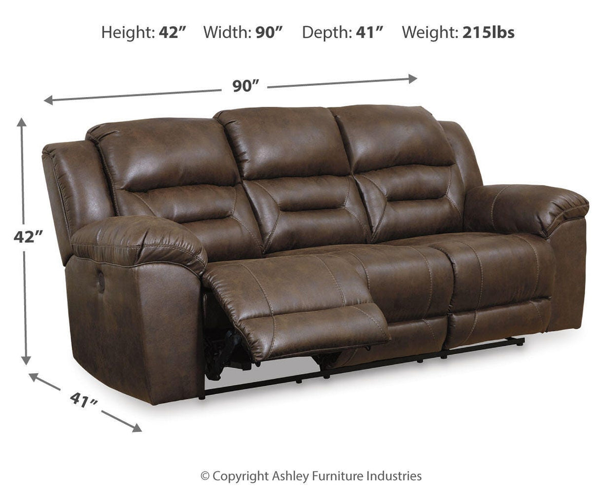 Stoneland Reclining Sofa Faux Leather