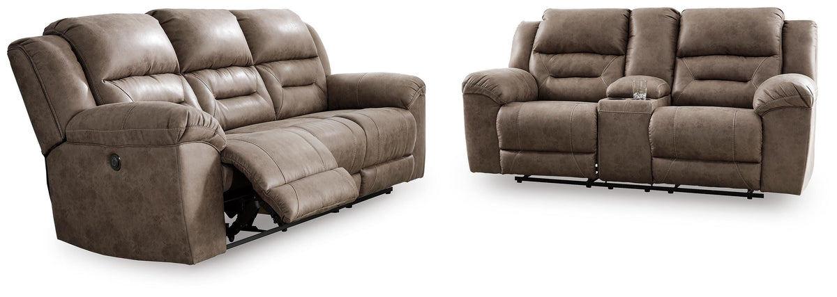 Stoneland Power Reclining Sofa and Loveseat