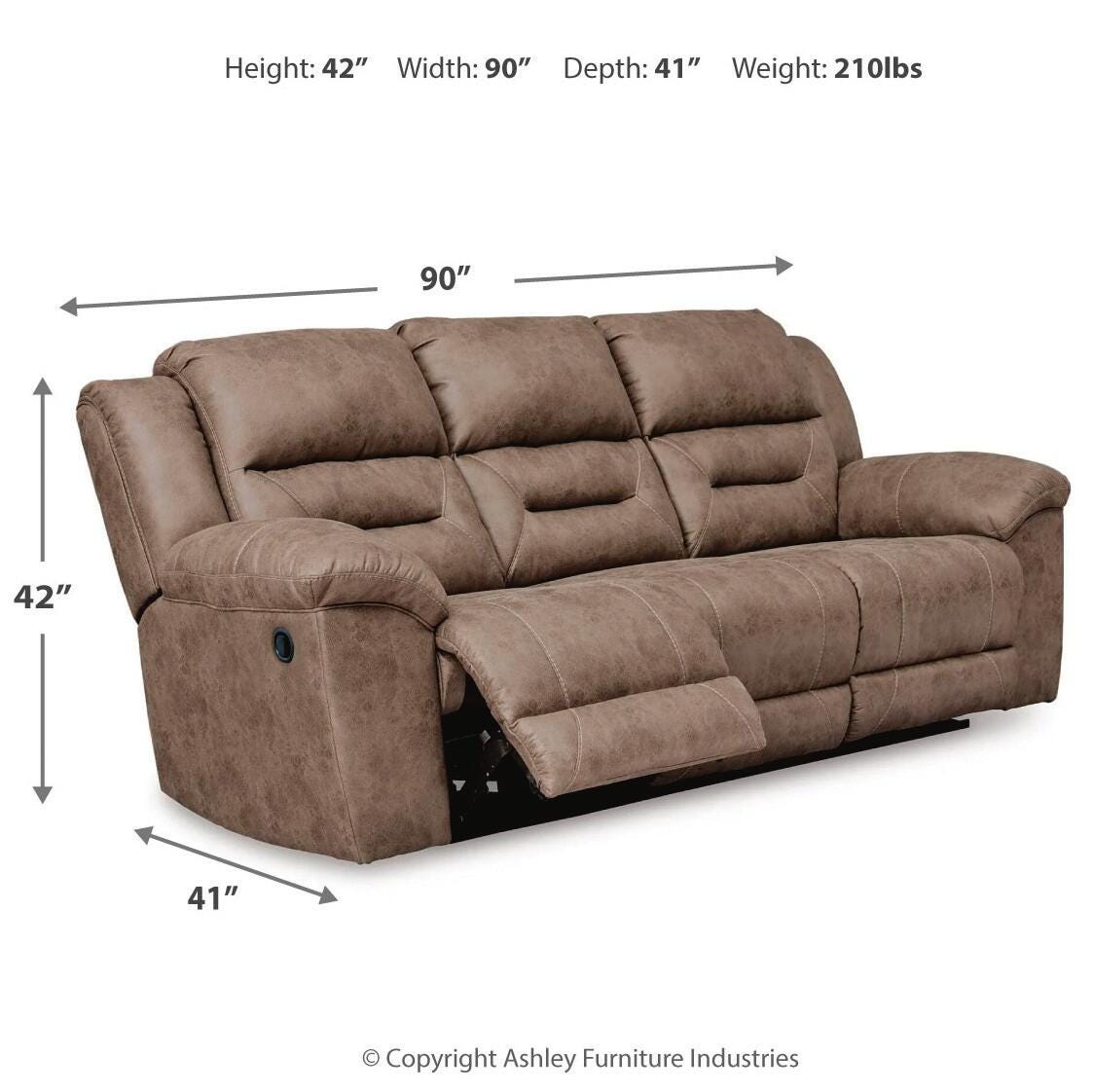 Stoneland Reclining Sofa Faux Leather