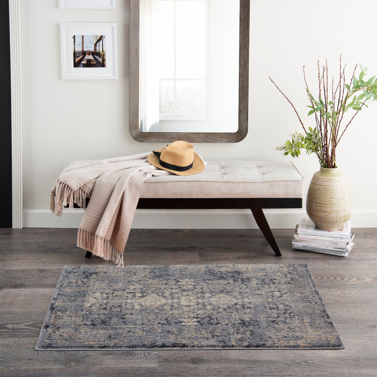 Moroccan Celebration KI3M1 Slate Rug - room scene