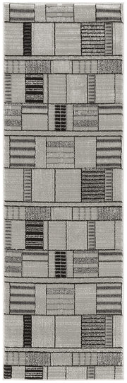 Nordic NRC04 Black Grey Rug - Runner