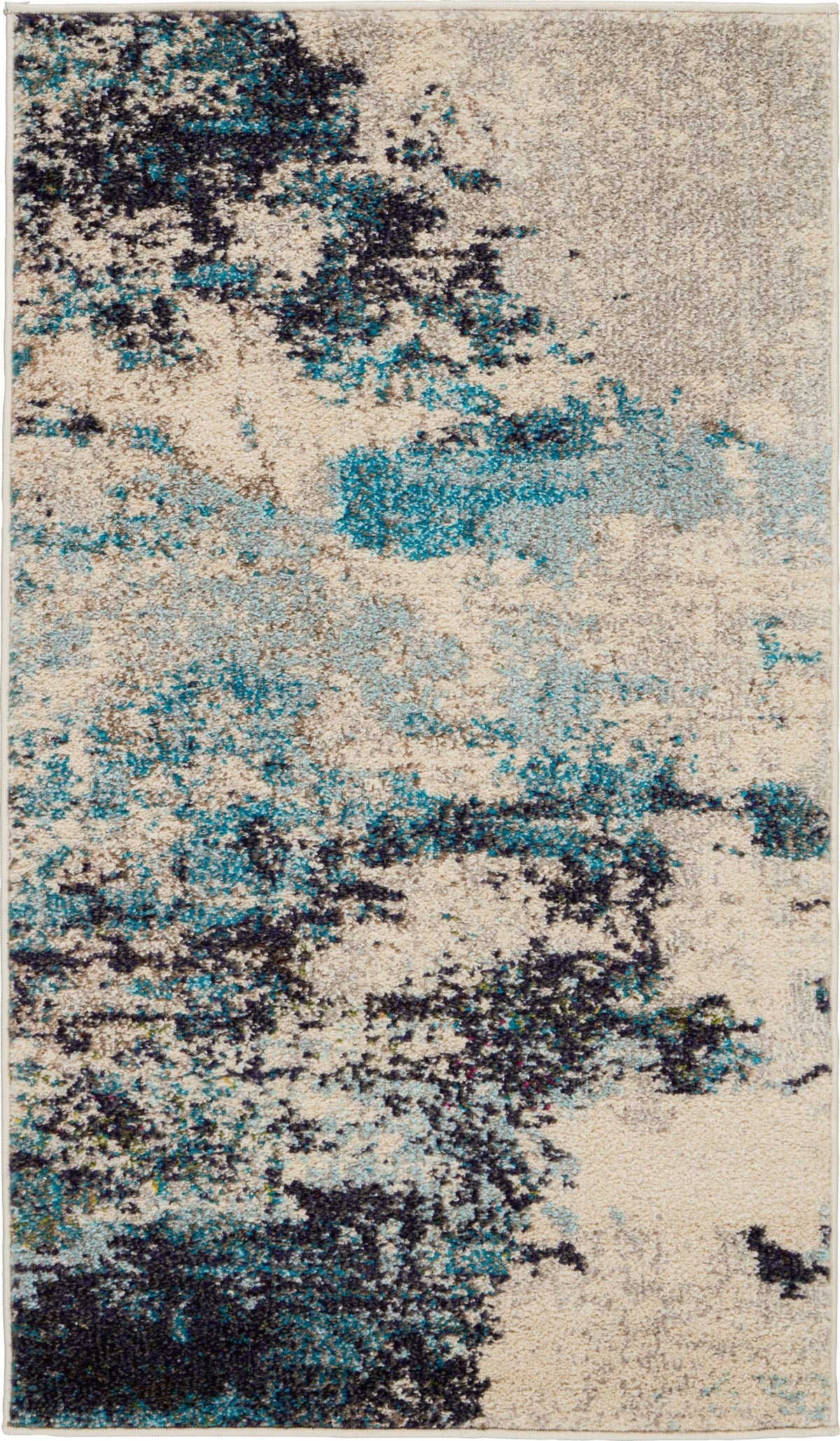 Celestial CES02 Ivory Teal Blue Rug - Rectangle