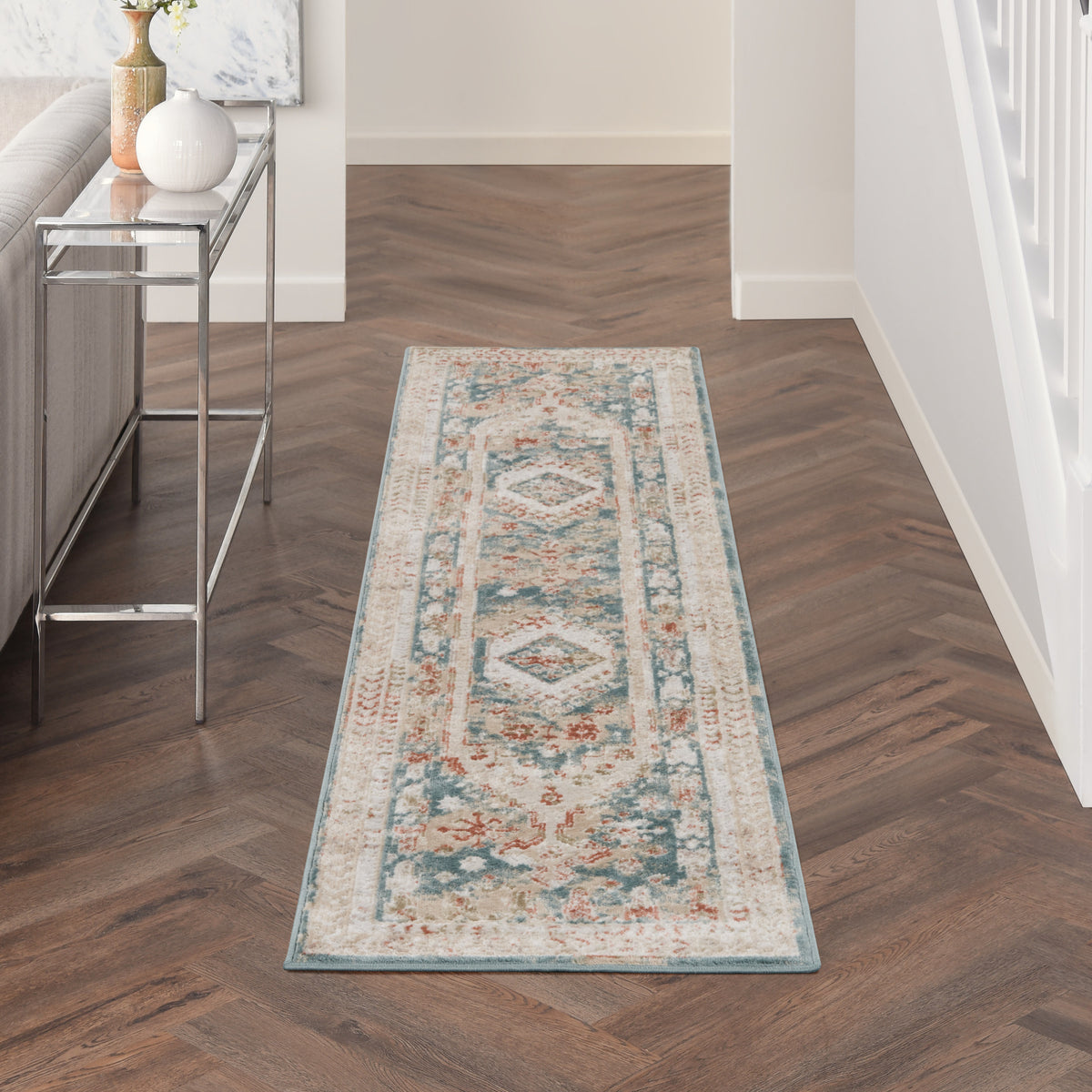 Thalia THL04 Green Ivory Rug - room scene