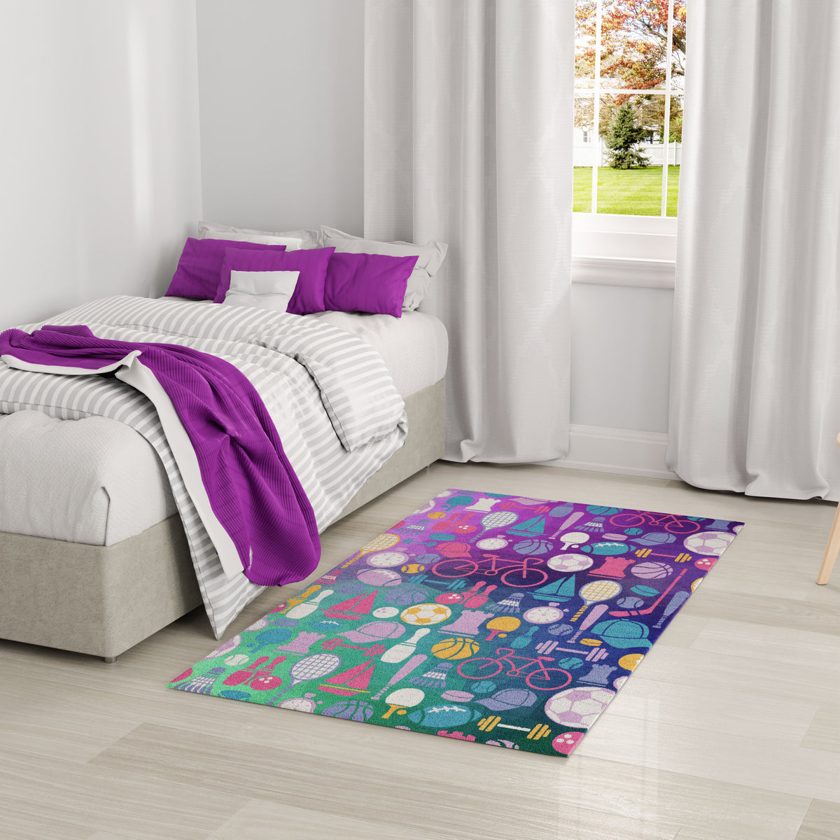 Imagination IMA07 Purple Rug - room scene