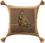 Vintage Pillow V8270 Taupe 19" x 19" Throw Pillows