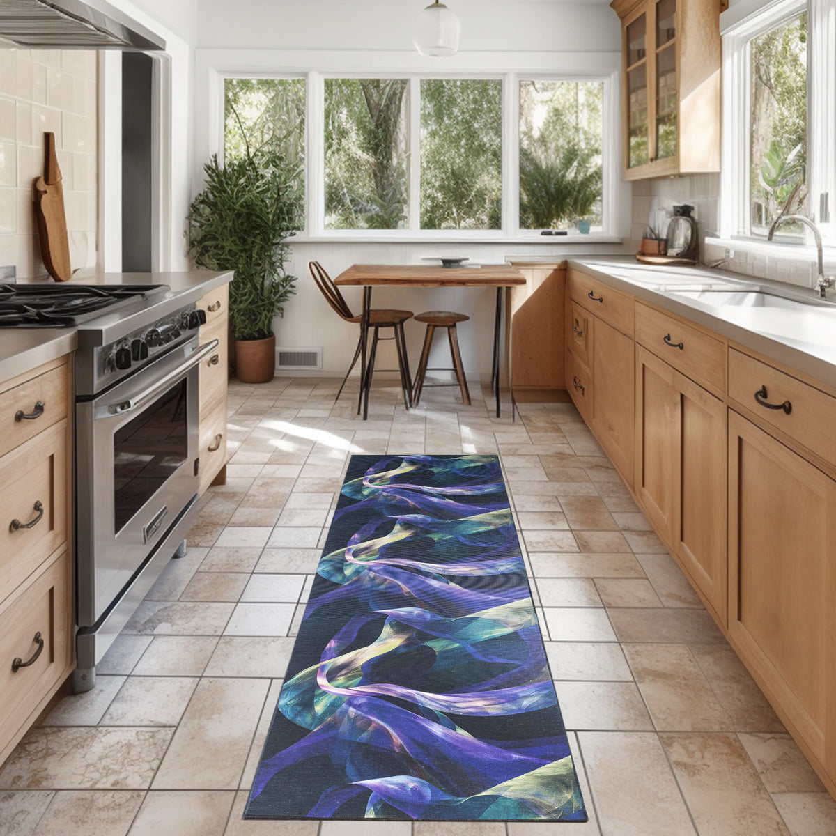 Nourison Washables NWB16 Blue Multicolor Rug - room scene