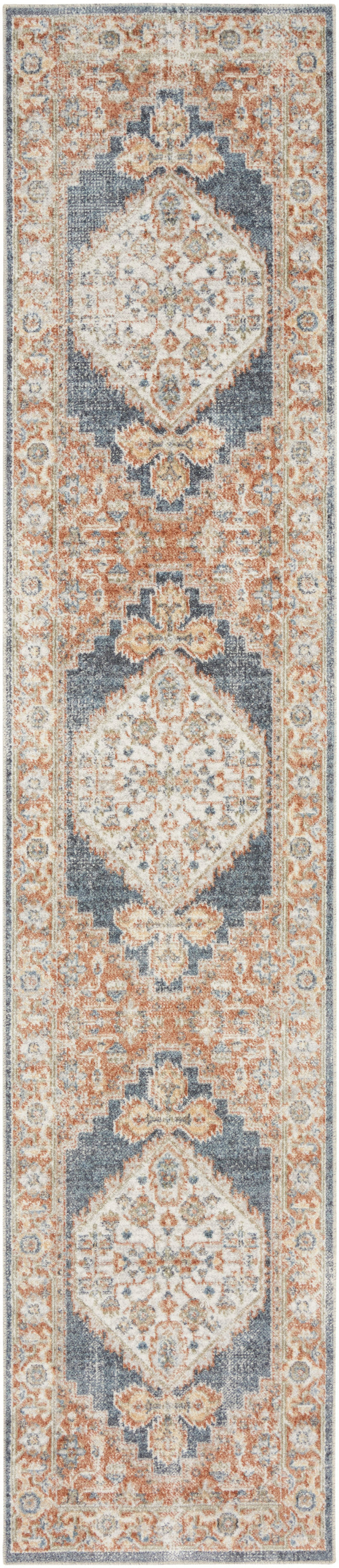 Astra Machine Washable ASW11 Denim Multicolor Rug - Runner