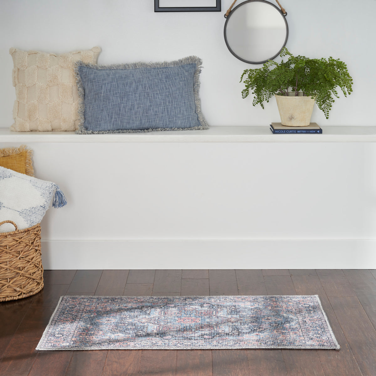 New Concept Washables SR101 Light Blue Multicolr Rug - room scene