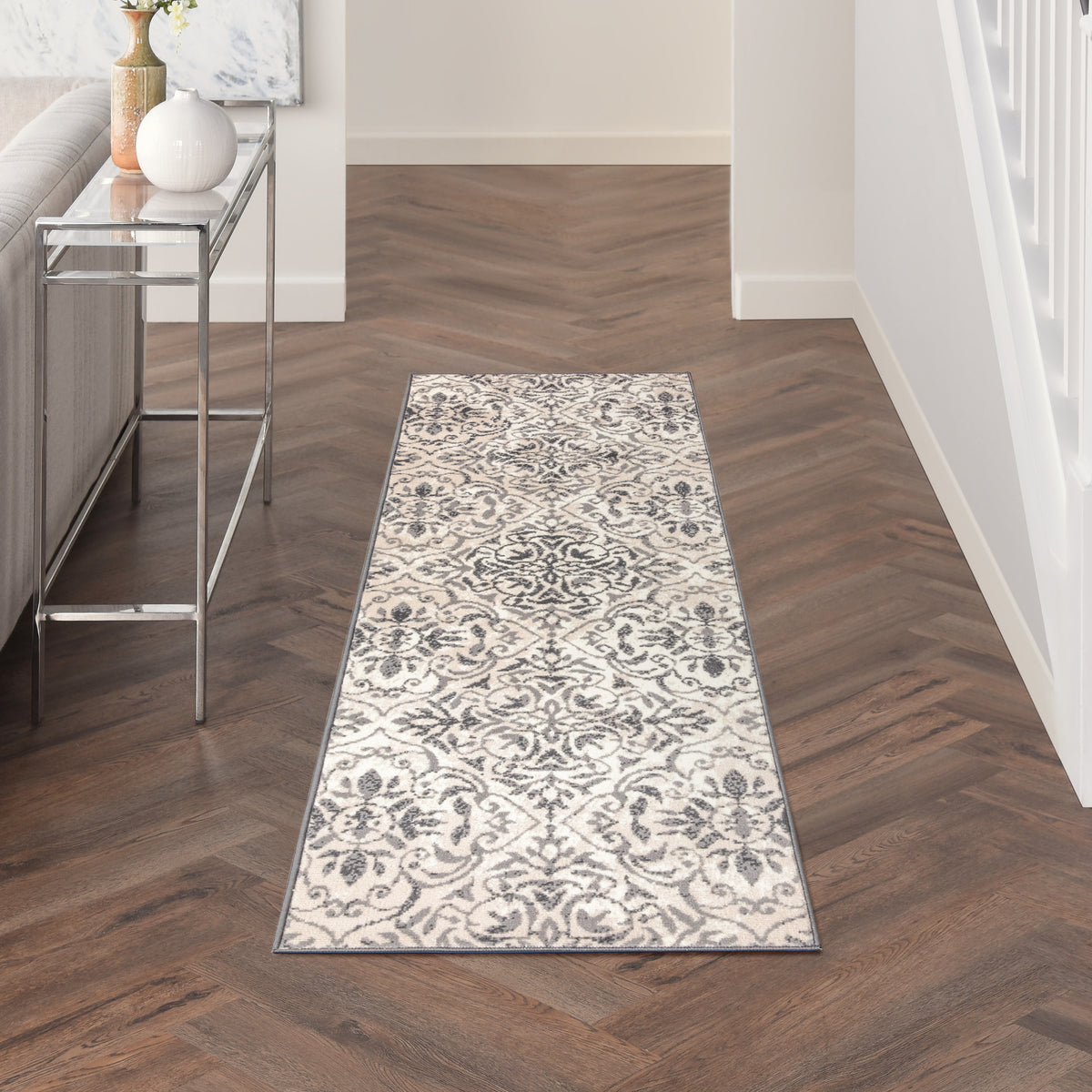 Jubilant JUB21 Ivory Grey Rug - room scene