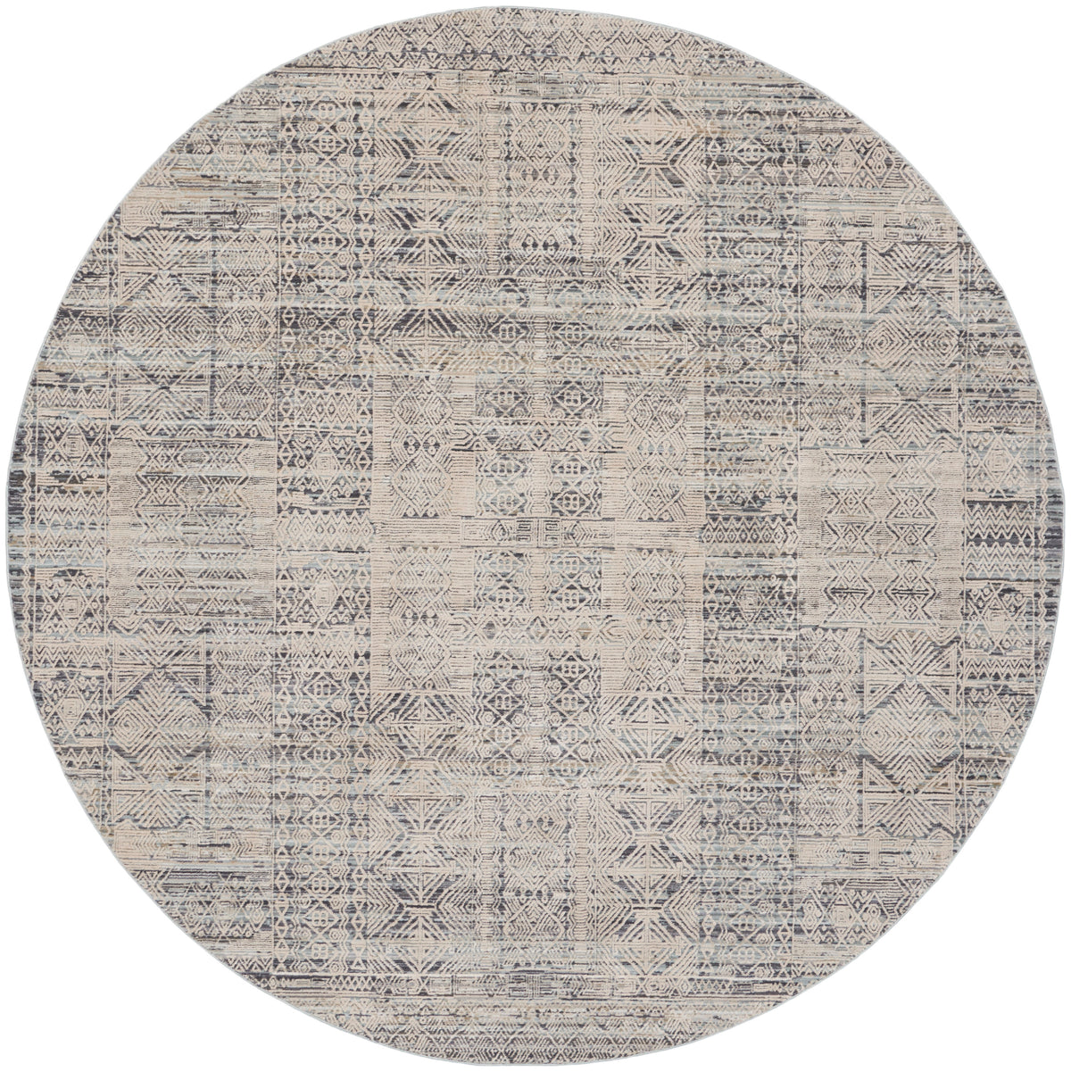 Lynx LNX06 Ivory Blue Rug - Round