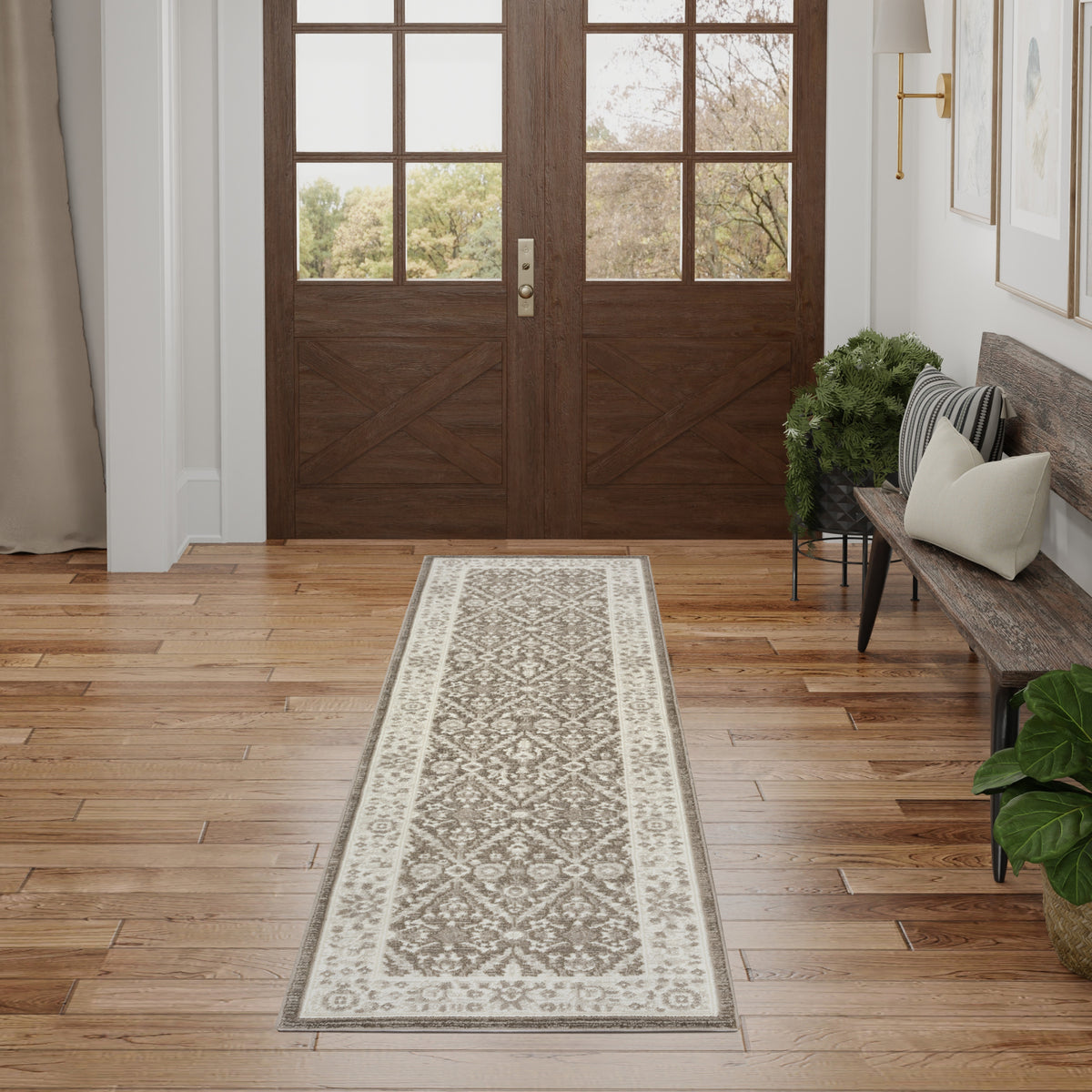 Eco Cycle ECY04 Ivory Mocha Rug - room scene