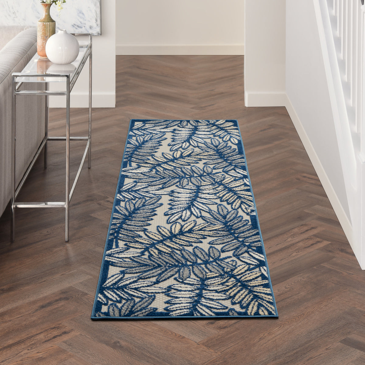 Aloha ALH18 Ivory Navy Rug - room scene