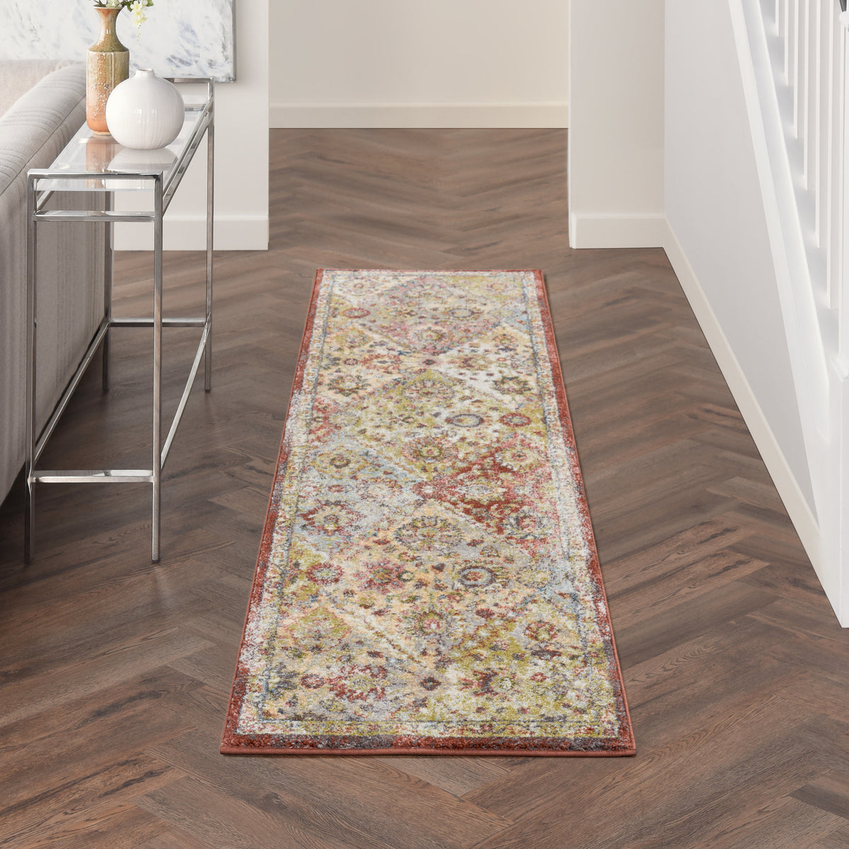 Soraya SOR01 Terracotta Multicolor Rug - room scene