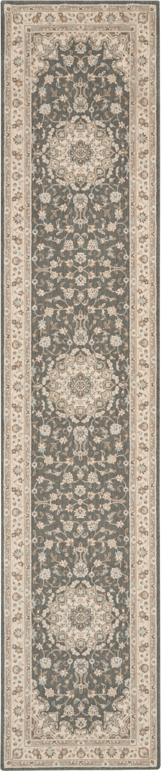 Living Treasures LI15 Grey Ivory Rug - Runner