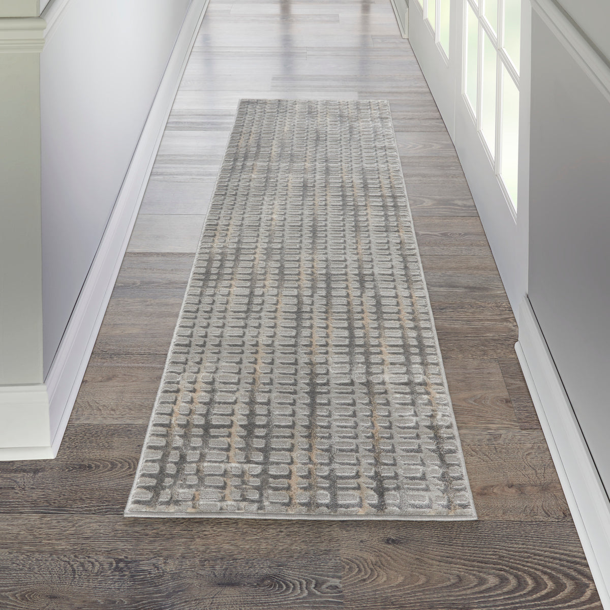 Solace SLA04 Grey Beige Rug - room scene