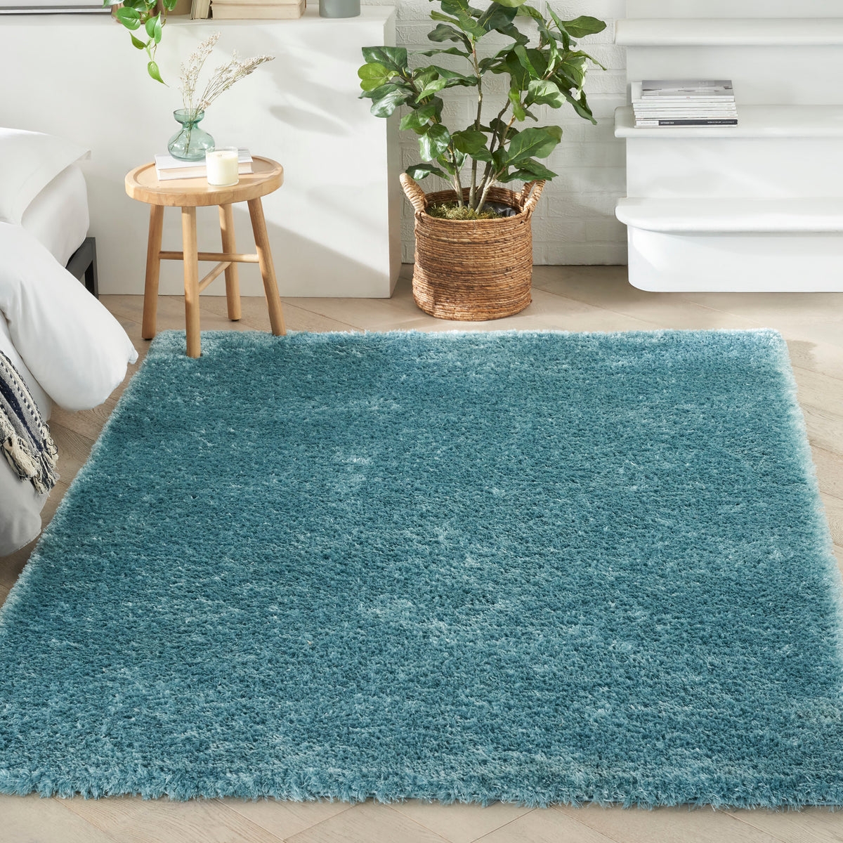 Dreamy Shag DRS05 Aqua Rug - room scene