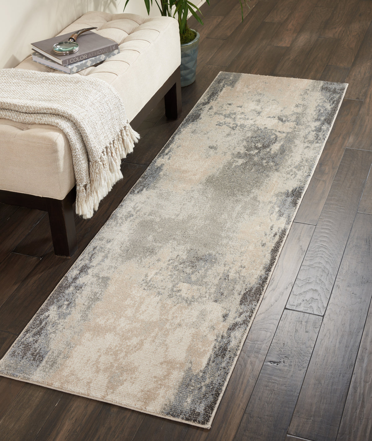 Maxell MAE13 Ivory Grey Rug - room scene