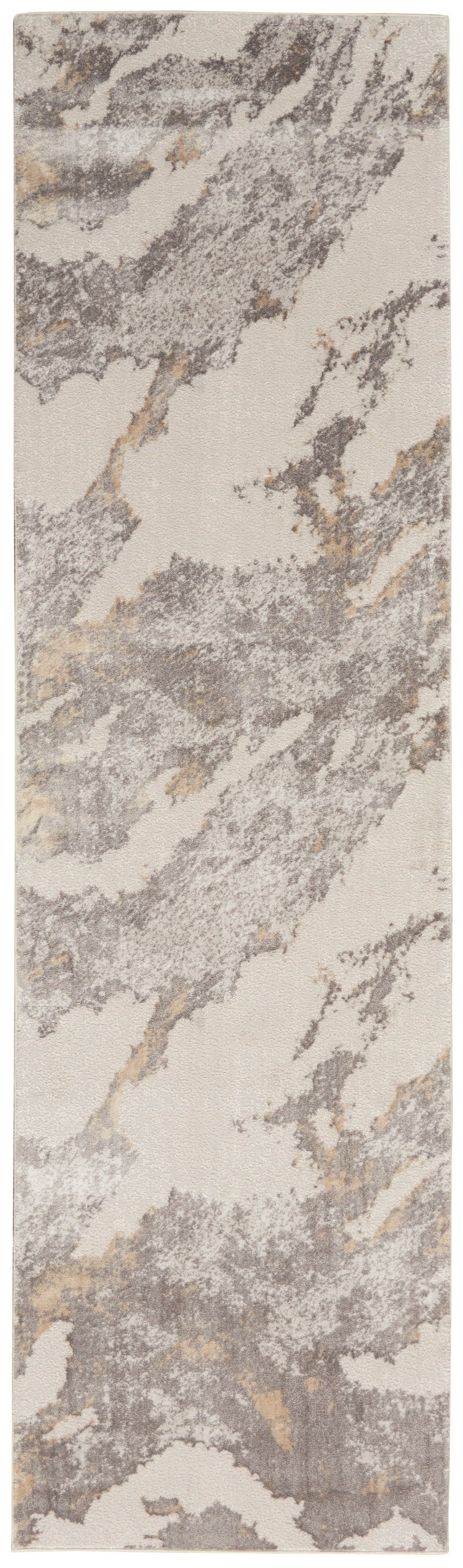 Silky Textures SLY03 Brown Ivory Rug - Runner