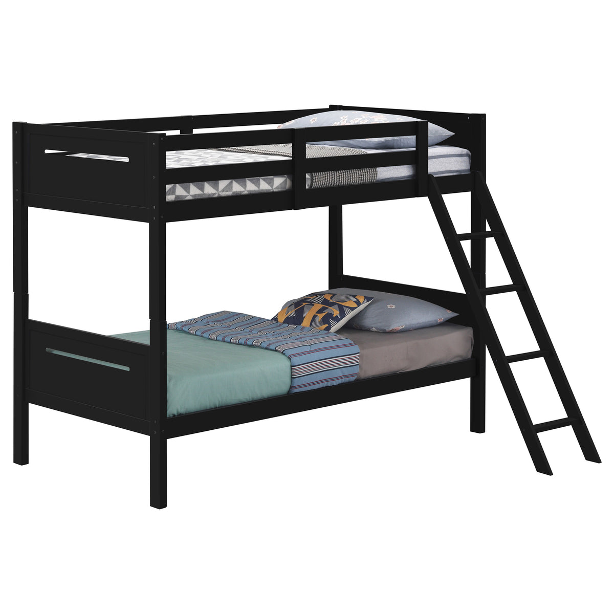 Littleton Wood Twin Over Twin Bunk Bed - Black